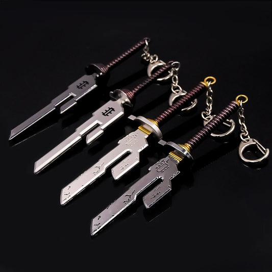 Anime Jujutsu Kaisen Keychain Nanami Kento Fushiguro Toji Weapon Model Pendant Keyring for Men Jewelry Hikari Tora